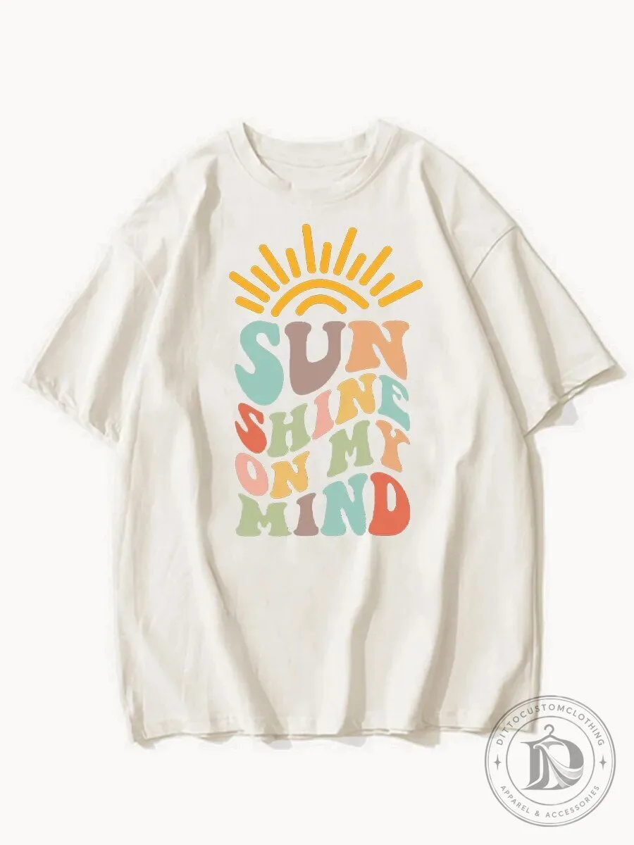 Sunshine On My Mind Retro Sun Graphic T-Shirt