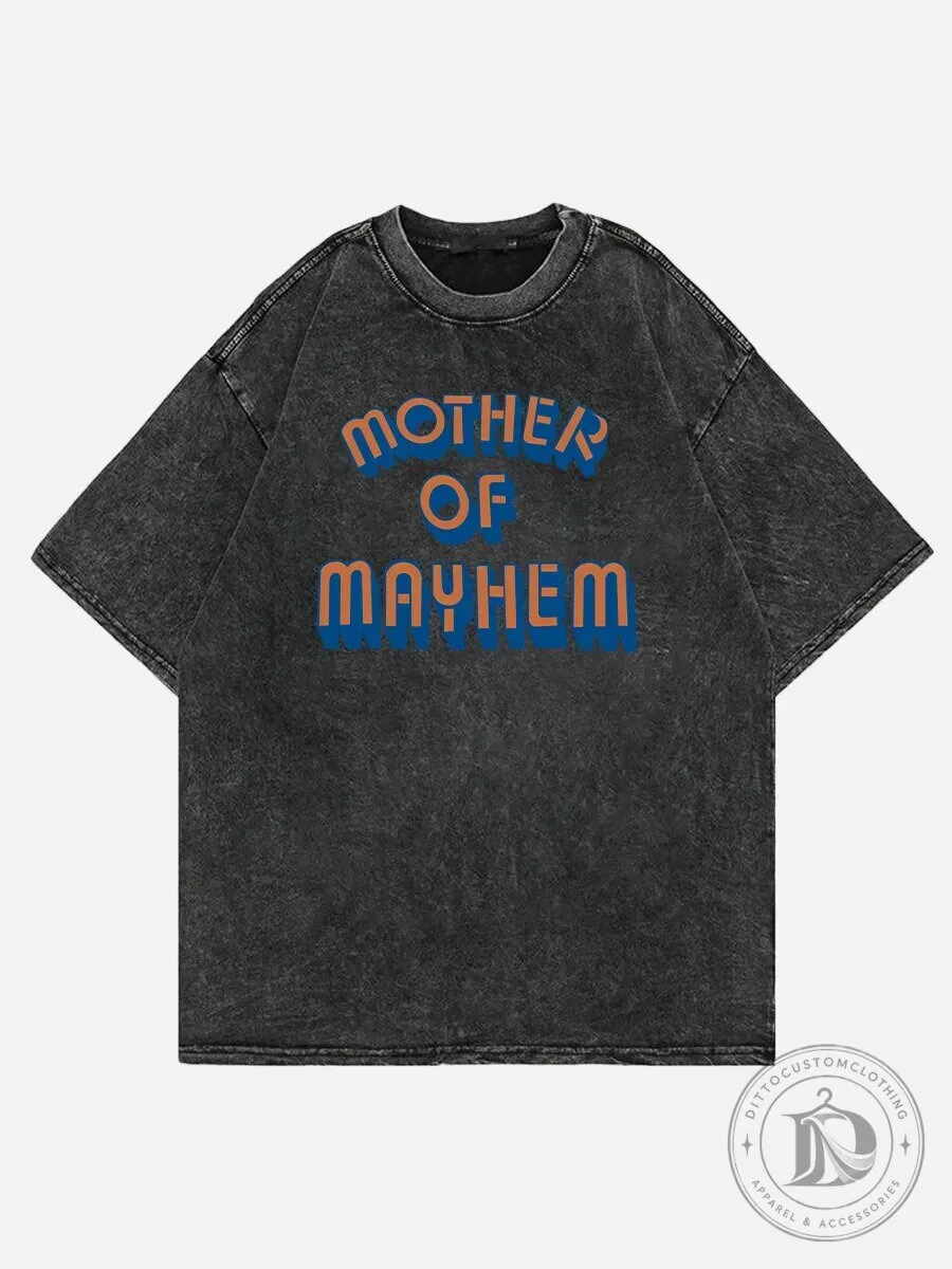 Mother Of Mayhem Washed Graphic Print Short Sleeve T-Shirt