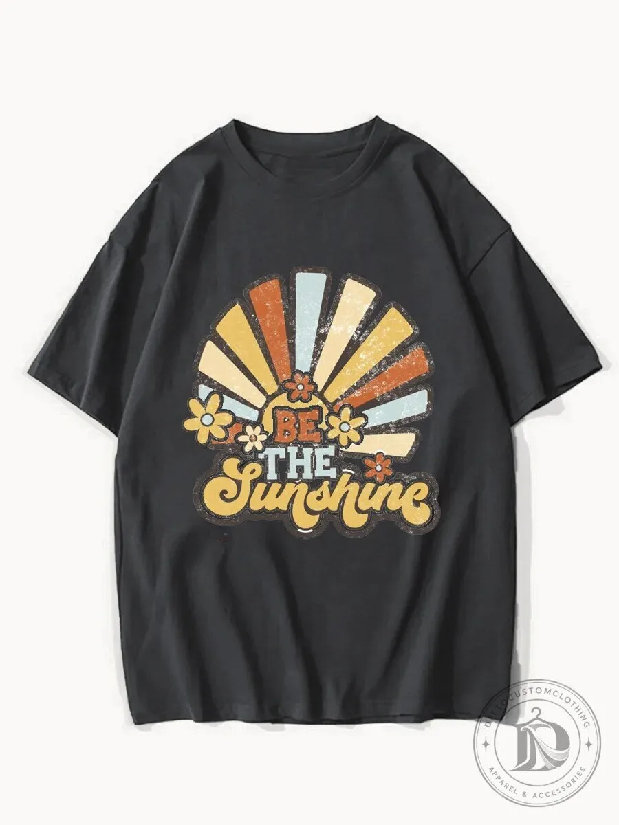 Be The Sunshine Retro Vintage Distressed Sun Graphic T-Shirt