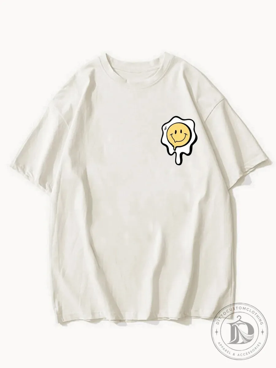 Everything Is Fine Melting Smiley Face Graphic White T-Shirt 1 Everything Is Fine Melting Smiley Face Graphic White T-Shirt