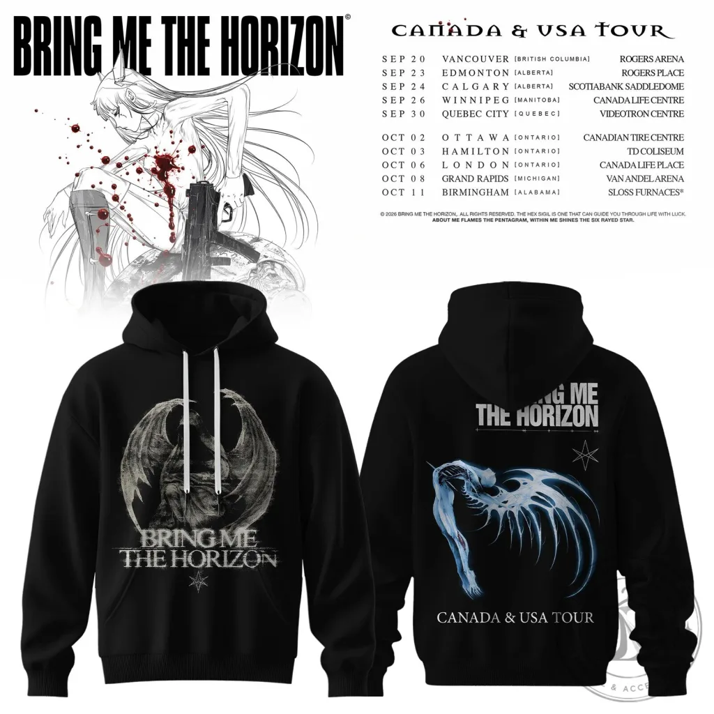 Bring Me The Horizon Canada USA Tour Black Hoodie Bring Me The Horizon Canada USA Tour Black Hoodie