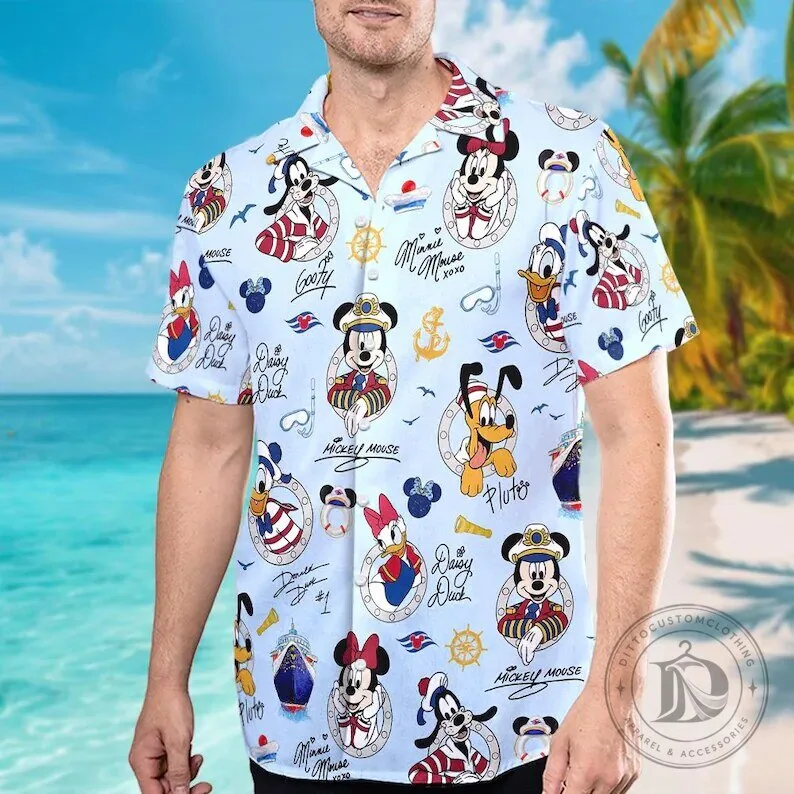 Mickey Mouse and Friends Disney Cruise Line Hawaiian Shirt 2 Mickey Mouse and Friends Disney Cruise Line Hawaiian Shirt