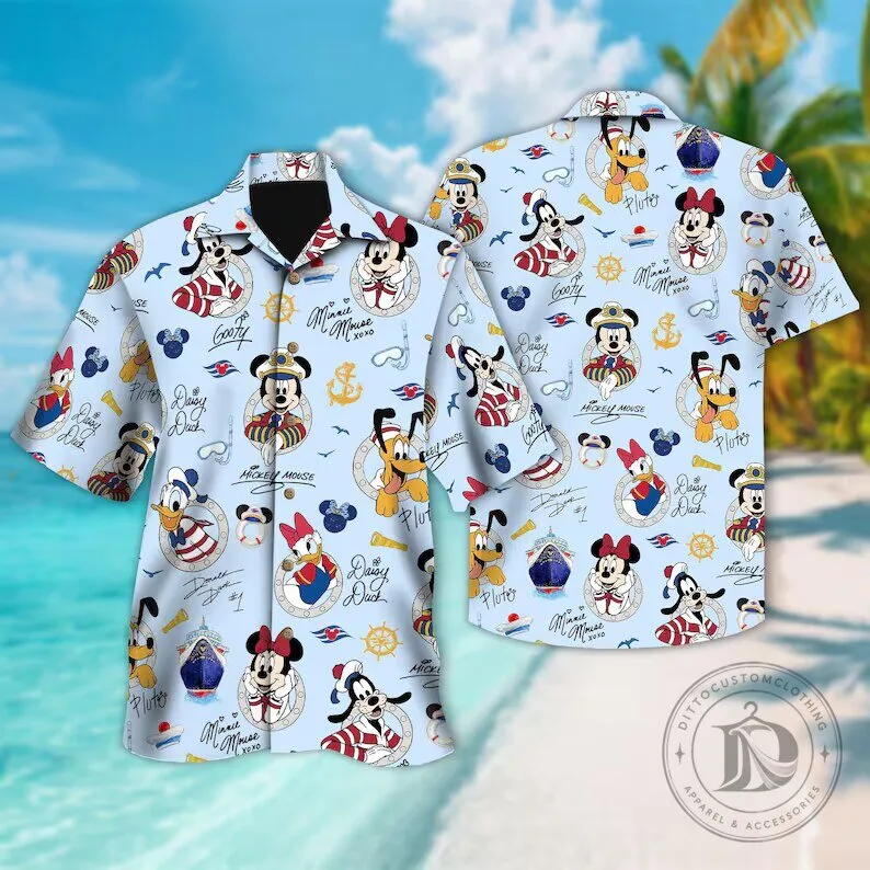 Mickey Mouse and Friends Disney Cruise Line Hawaiian Shirt 7 Mickey Mouse and Friends Disney Cruise Line Hawaiian Shirt