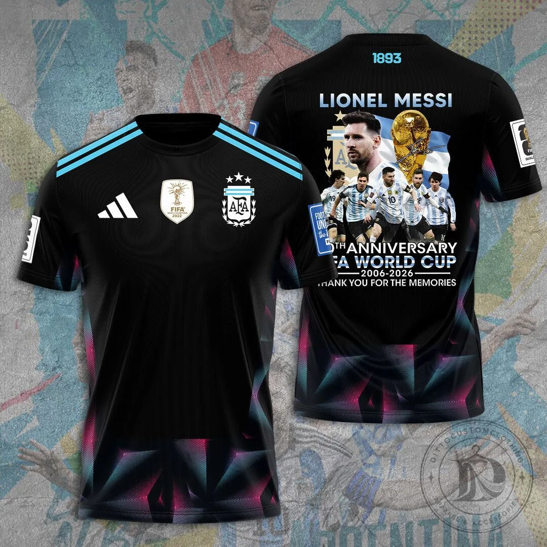 Lionel Messi Argentina National Football Team Black Soccer Jersey