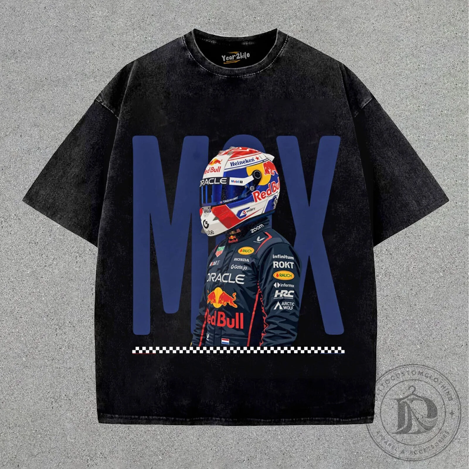Red Bull Racing T-Shirt Featuring Max Verstappen's Formula 1 Driver Portrait